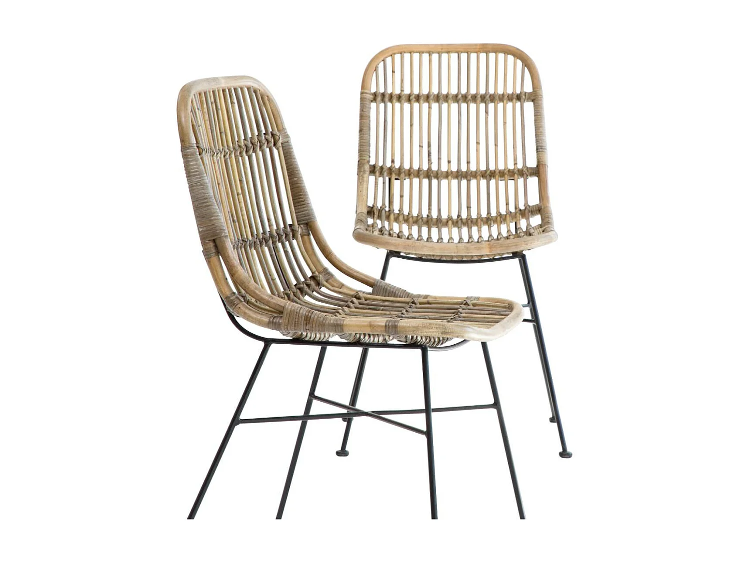 Chaise en rotin et métal Rattan (lot de 2)