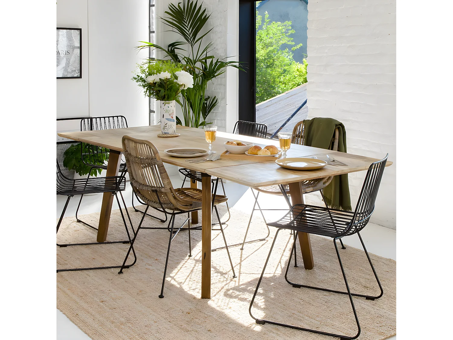 Chaise en rotin et métal Rattan (lot de 2)