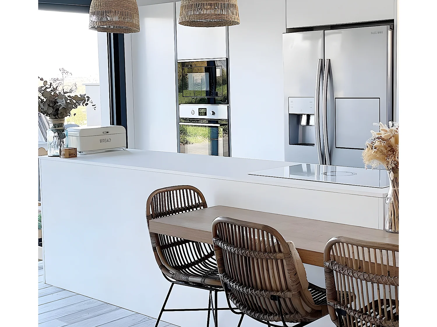 Chaise en rotin et métal Rattan (lot de 2)