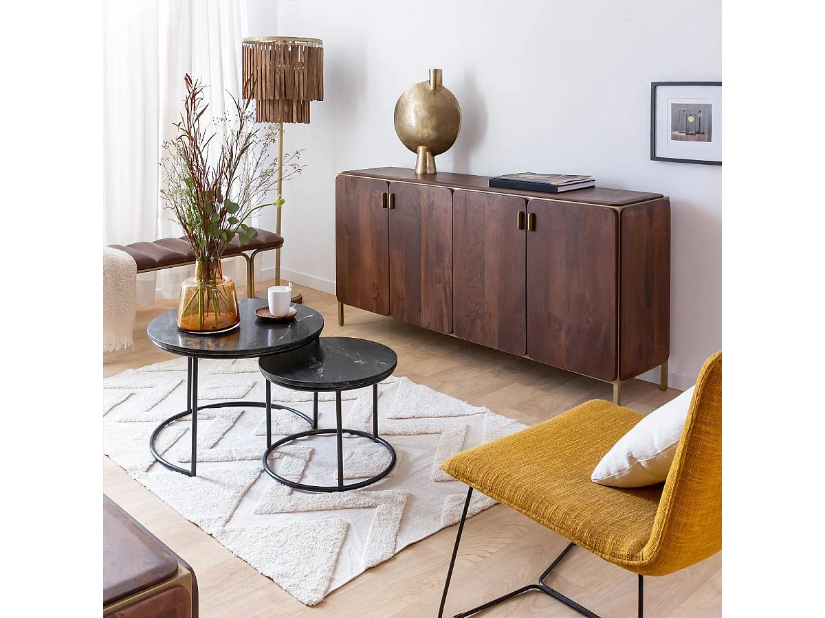 Buffet de madera de mango Lisette - Diseño elegante y original - 80x160x40cm