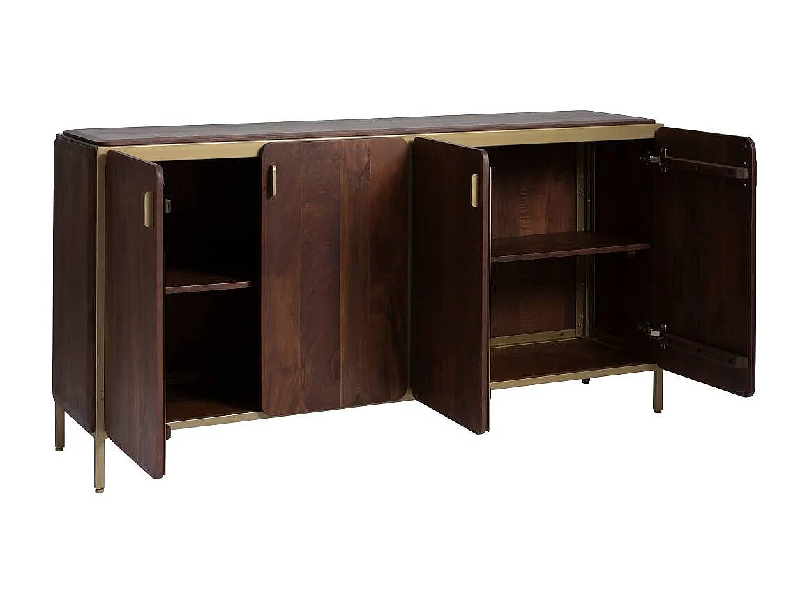 Buffet de madera de mango Lisette - Diseño elegante y original - 80x160x40cm
