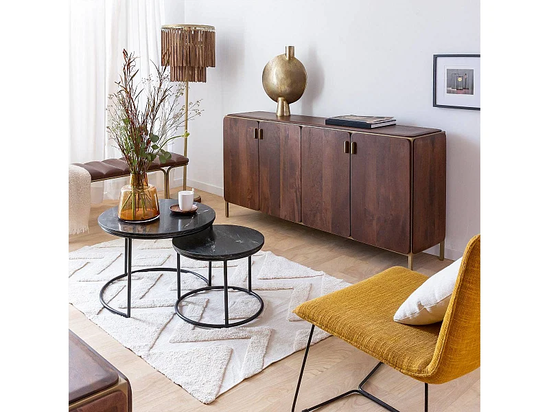 Buffet de madera de mango Lisette - Diseño elegante y original - 80x160x40cm