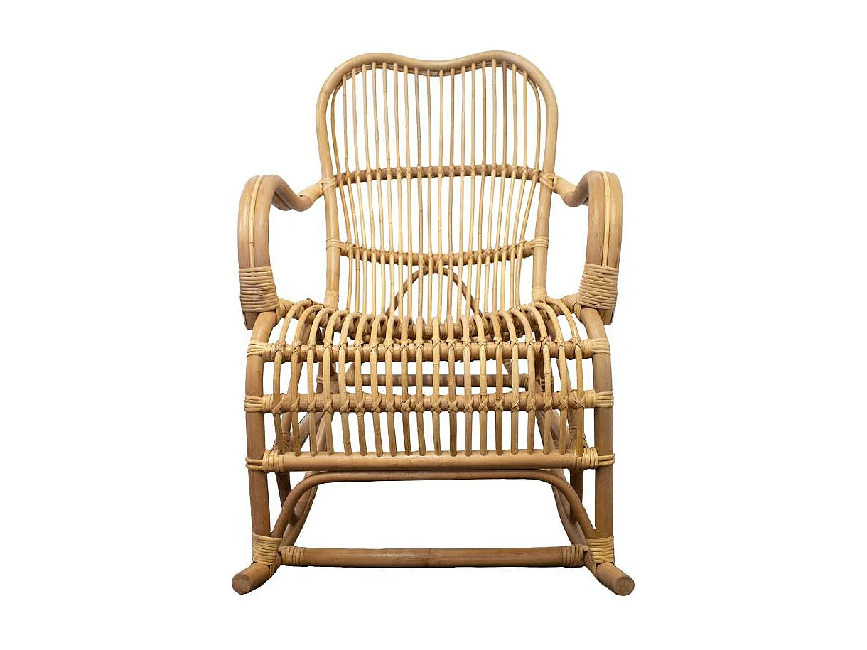 Rocking chair vintage en rotin Rattan