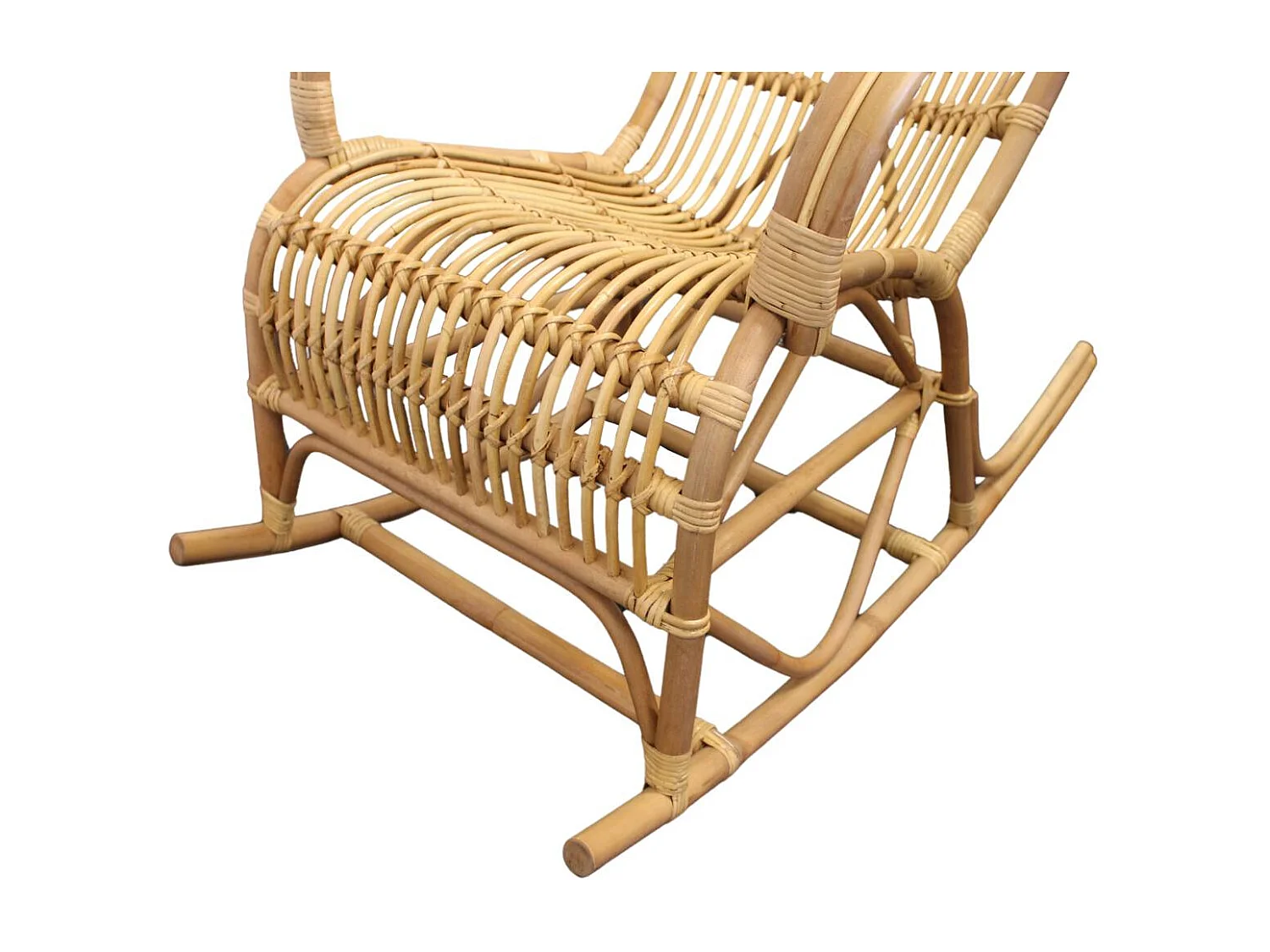 Rocking chair vintage en rotin Rattan