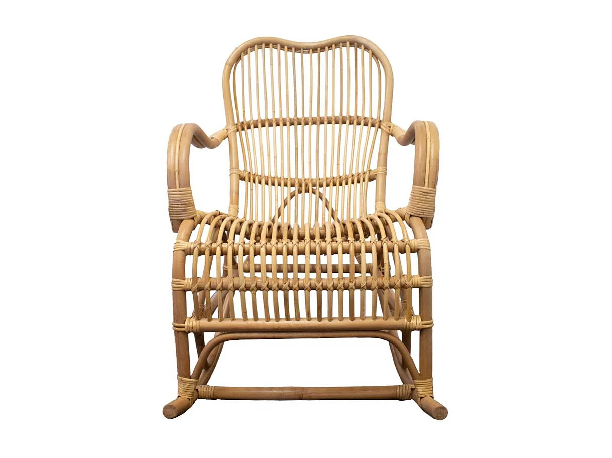 Rocking chair vintage en rotin Rattan