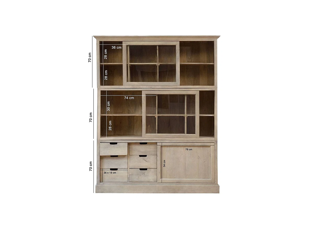 Vaisselier en bois de manguier Nina