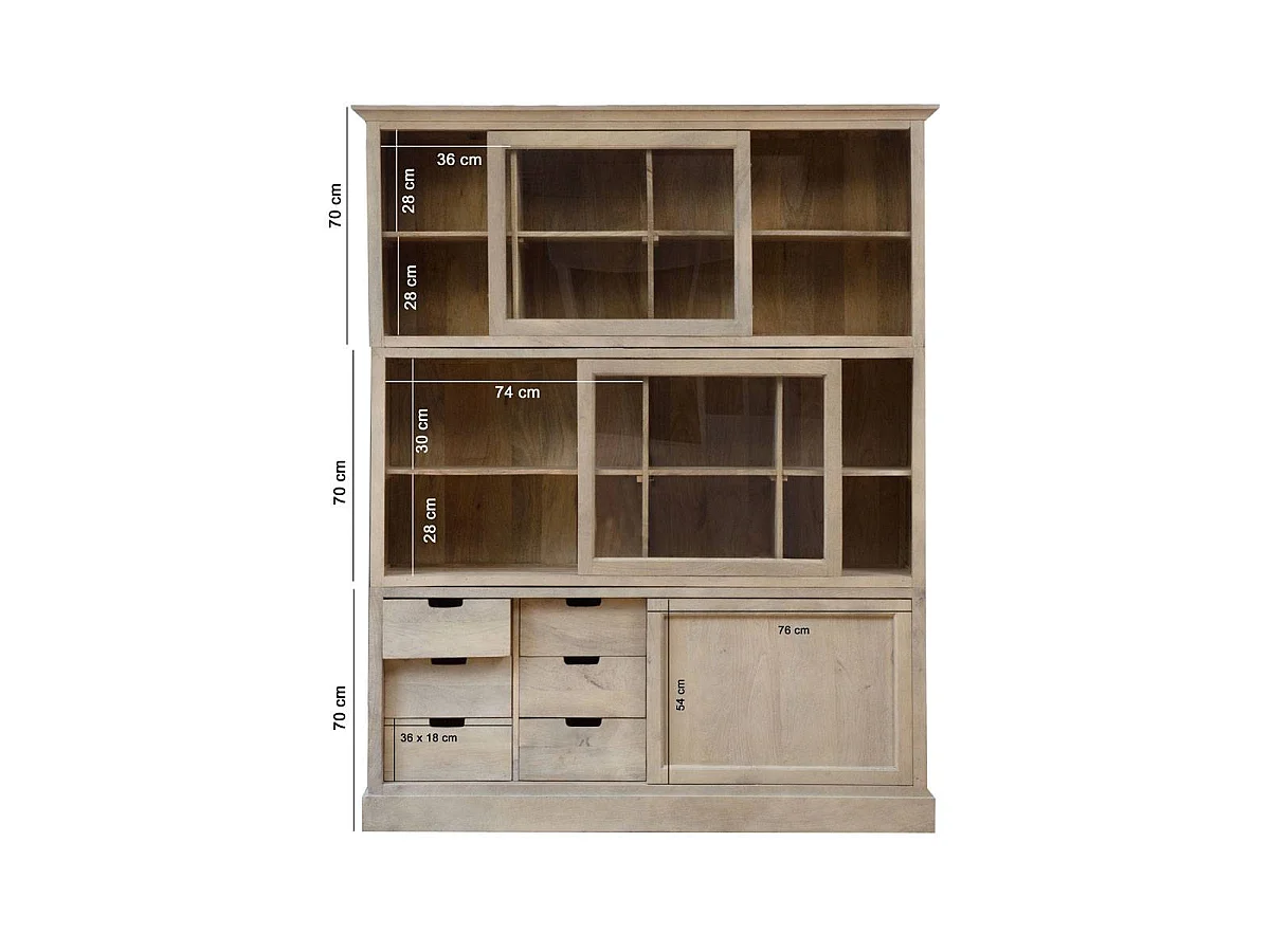 Vaisselier en bois de manguier Nina