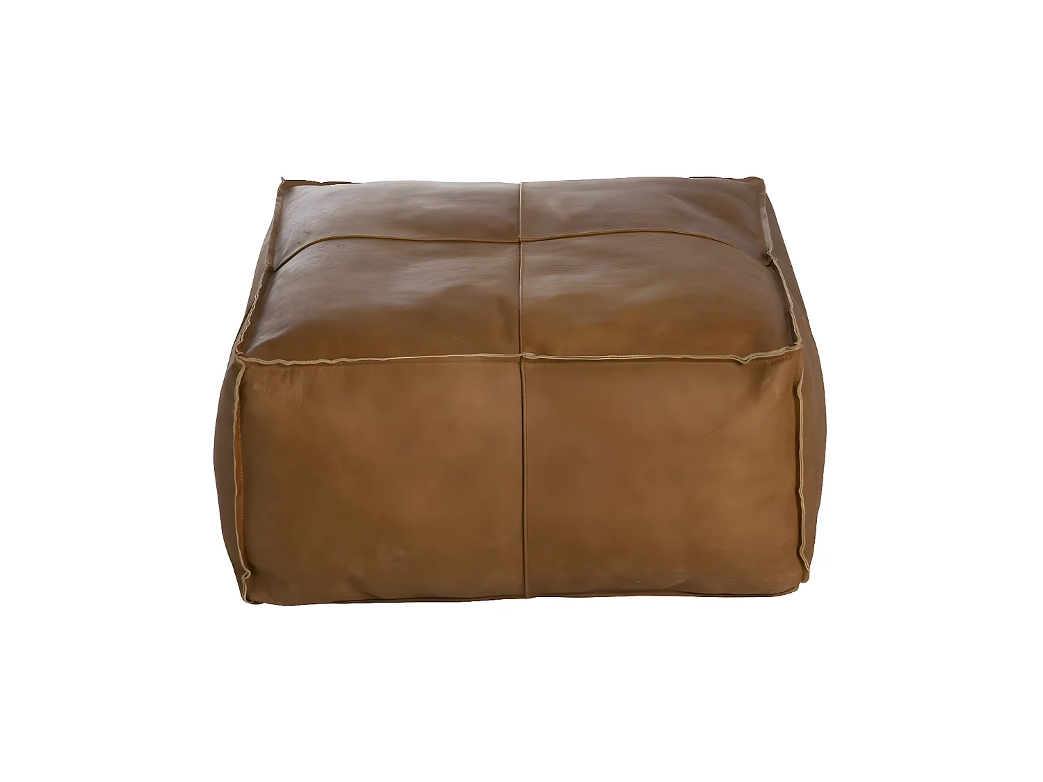 Pouf en cuir petit modèle Mina