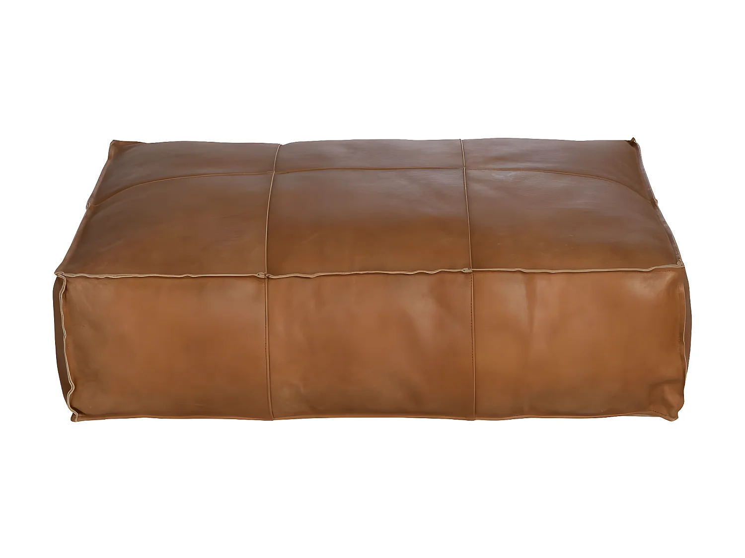 Pouf en cuir grand modèle Mina