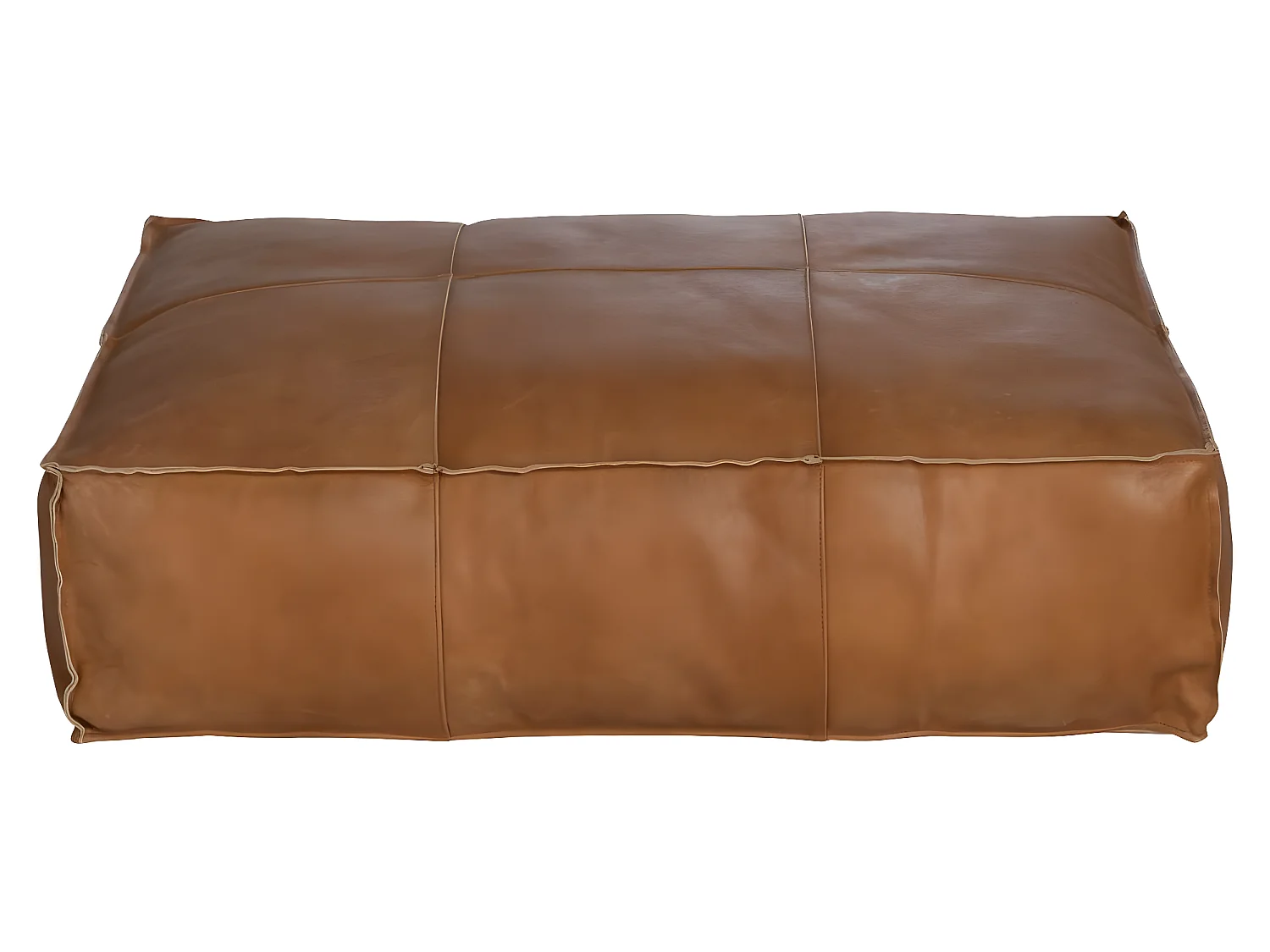 Pouf en cuir grand modèle Mina