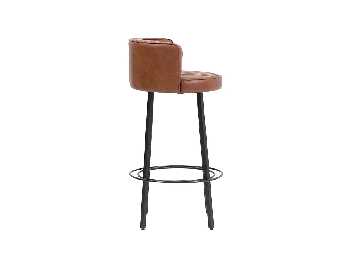 Tabouret de bar en cuir et métal Tiago