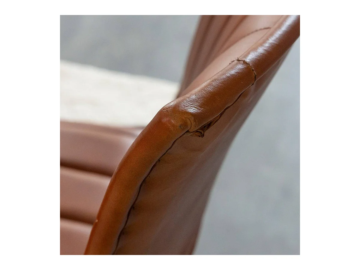 Chaise en cuir marron Nuria (lot de 2)