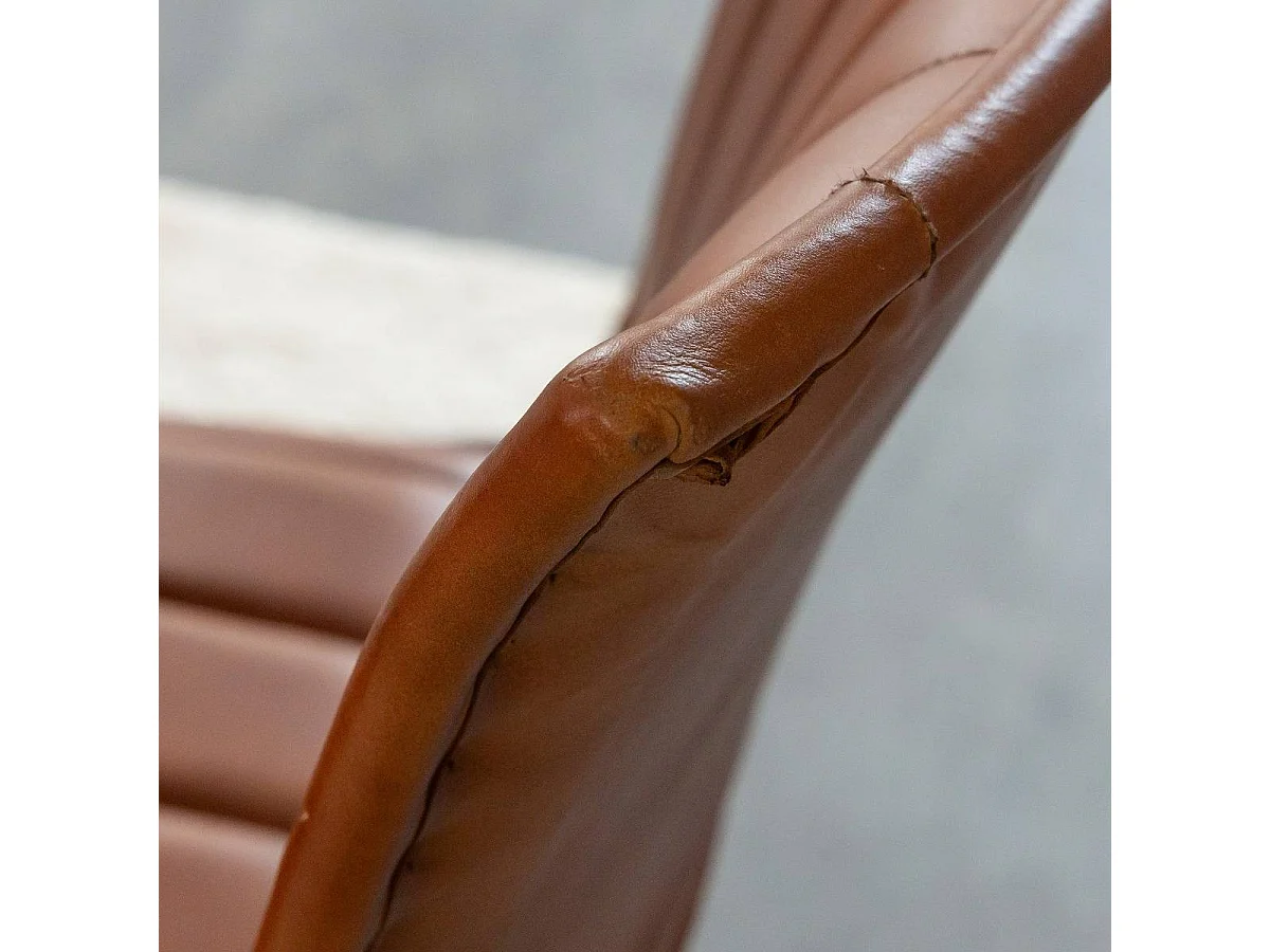 Chaise en cuir marron Nuria (lot de 2)