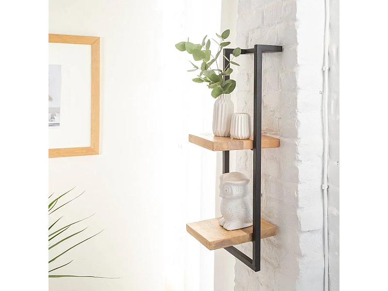 Estantería alta de pared de madera de mango Joie - Diseño atípico para una decoración personalizada