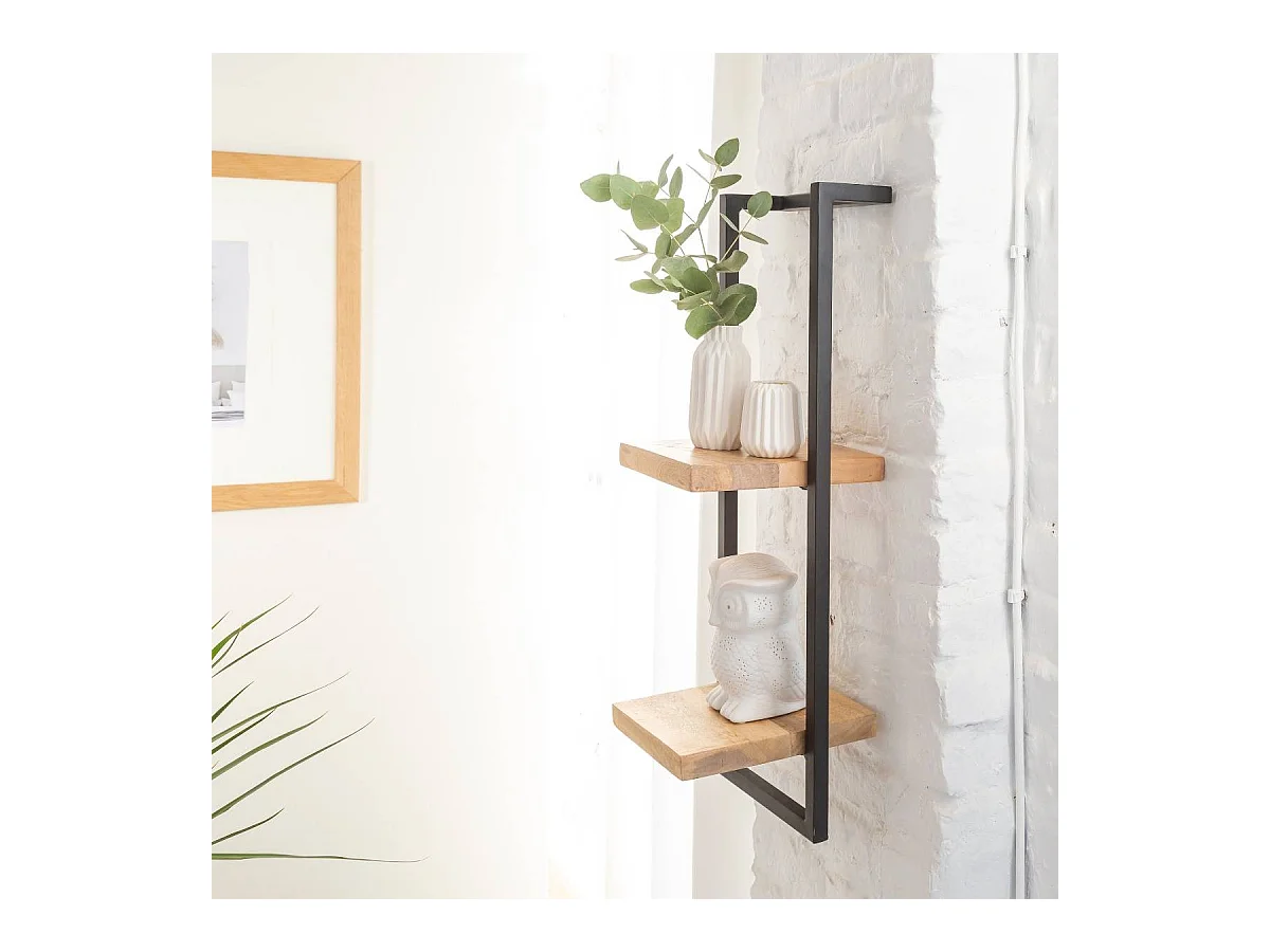 Estantería alta de pared de madera de mango Joie - Diseño atípico para una decoración personalizada