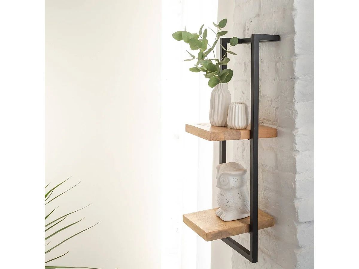 Estantería alta de pared de madera de mango Joie - Diseño atípico para una decoración personalizada