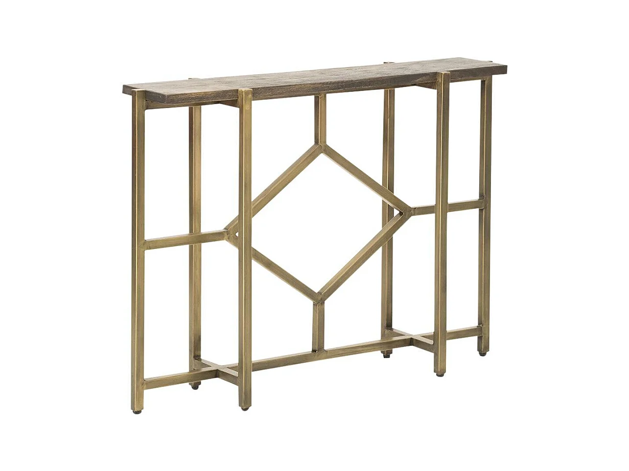 Console en manguier et métal doré Valérie