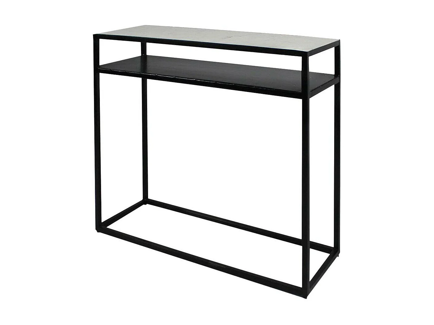 Console en marbre blanc et métal Marceau