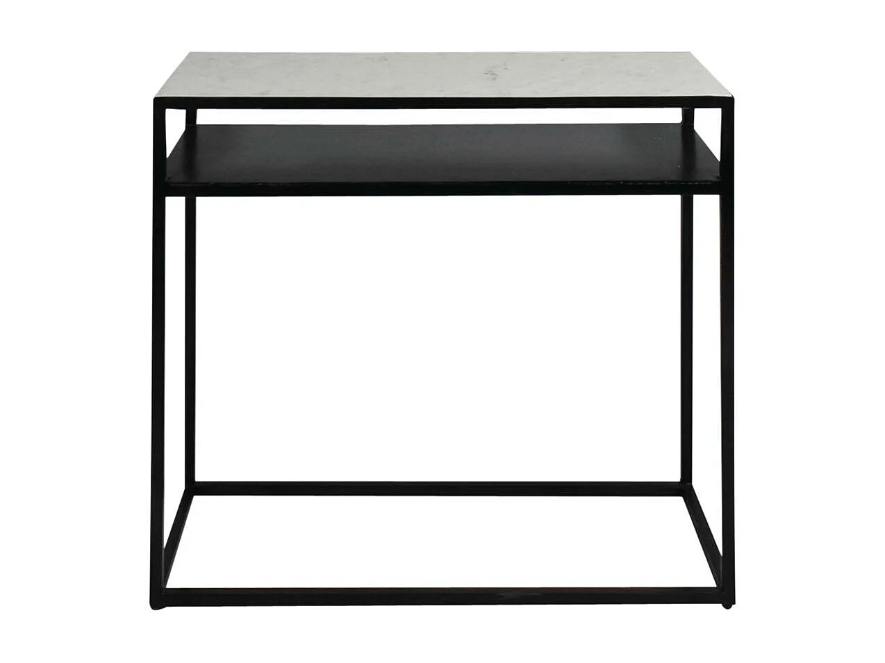 Console en marbre blanc et métal Marceau