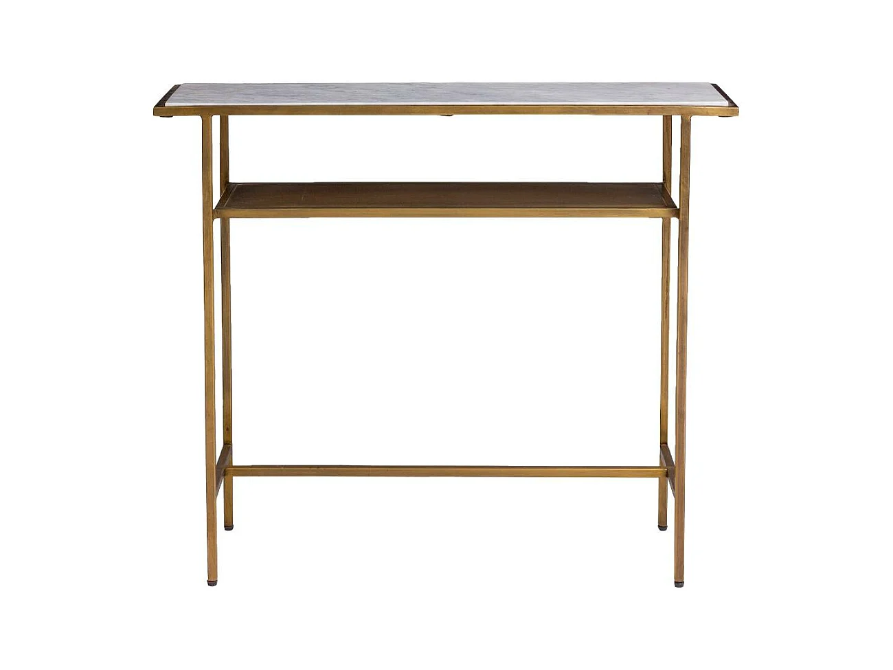 Console en métal doré et marbre Timéo