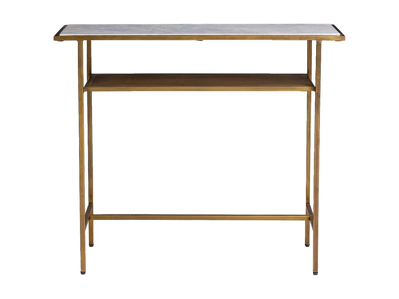 Console en métal doré et marbre Timéo