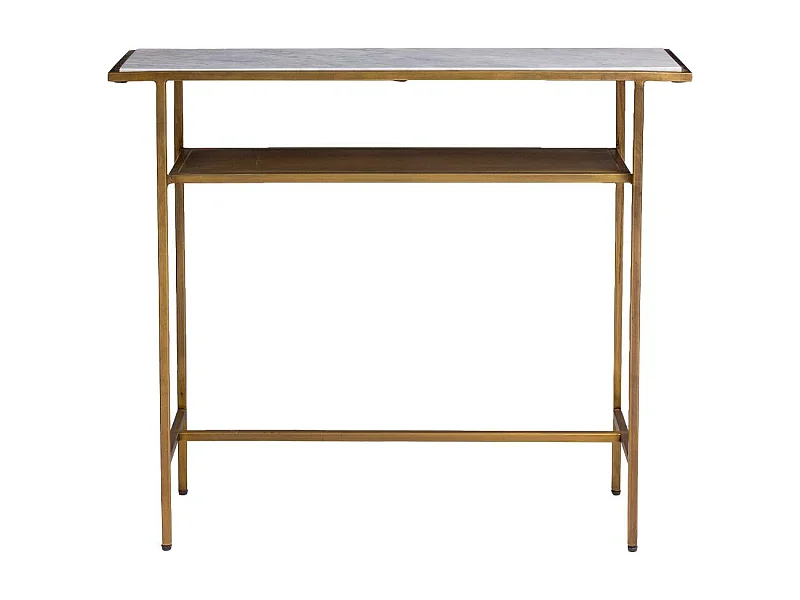 Console en métal doré et marbre Timéo