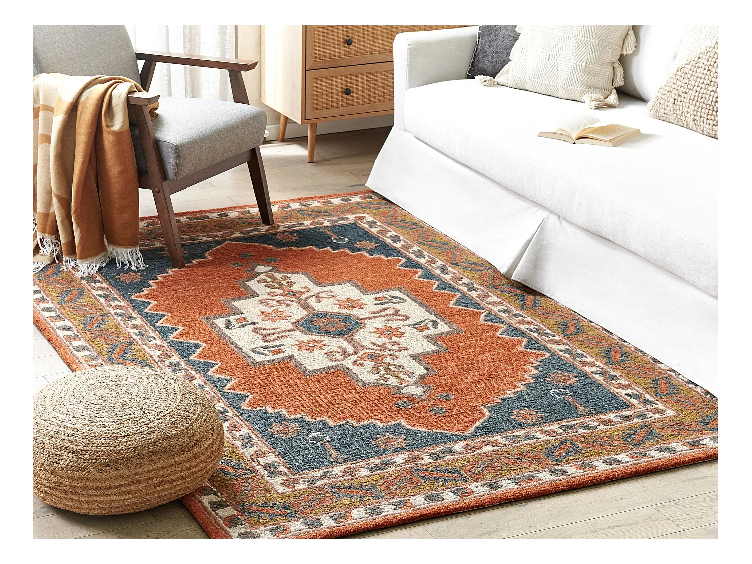 Vloerkleed wol meerkleurig 140 x 200 cm GELINKAYA