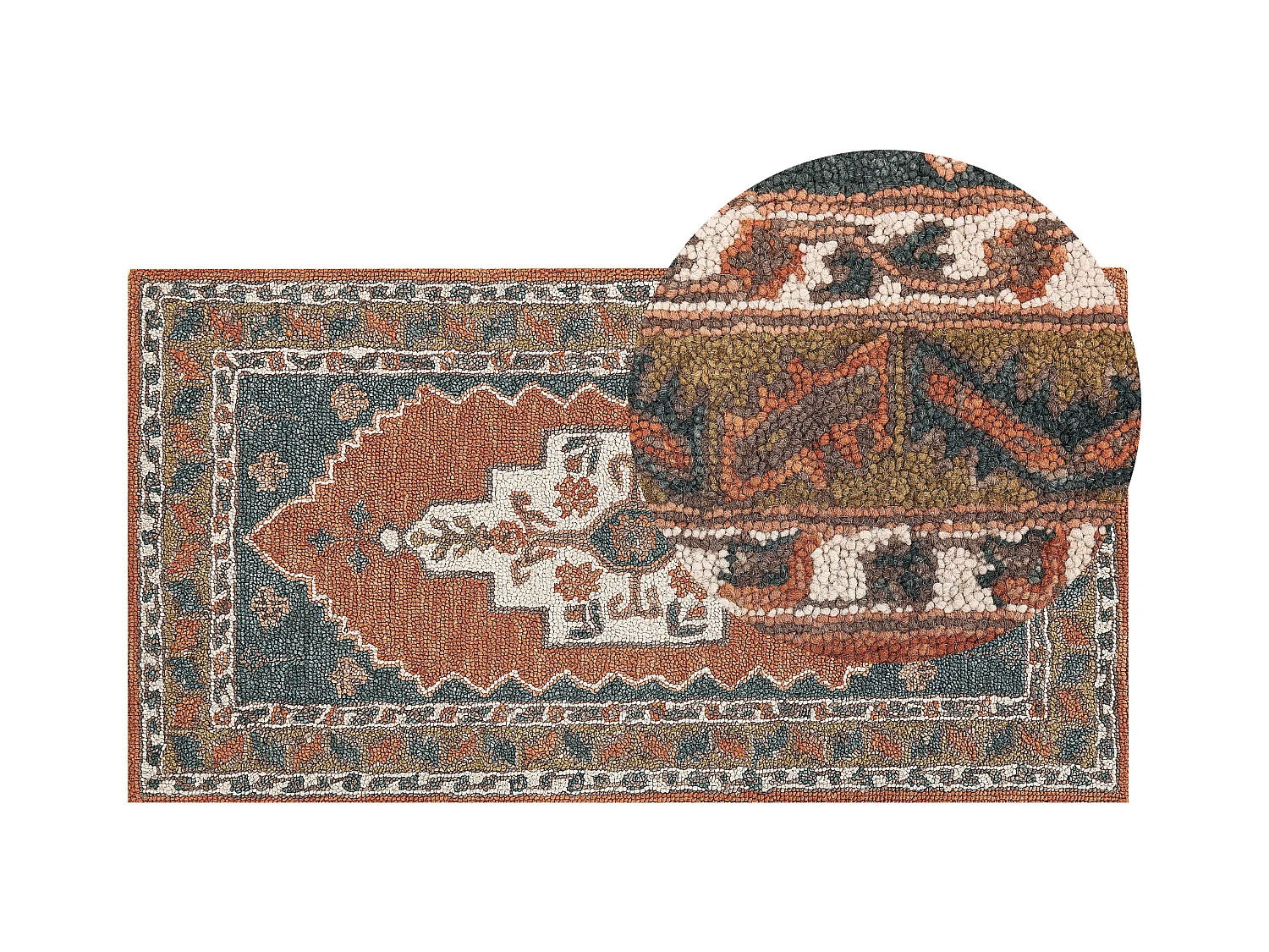 Vloerkleed wol meerkleurig 80 x 150 cm GELINKAYA