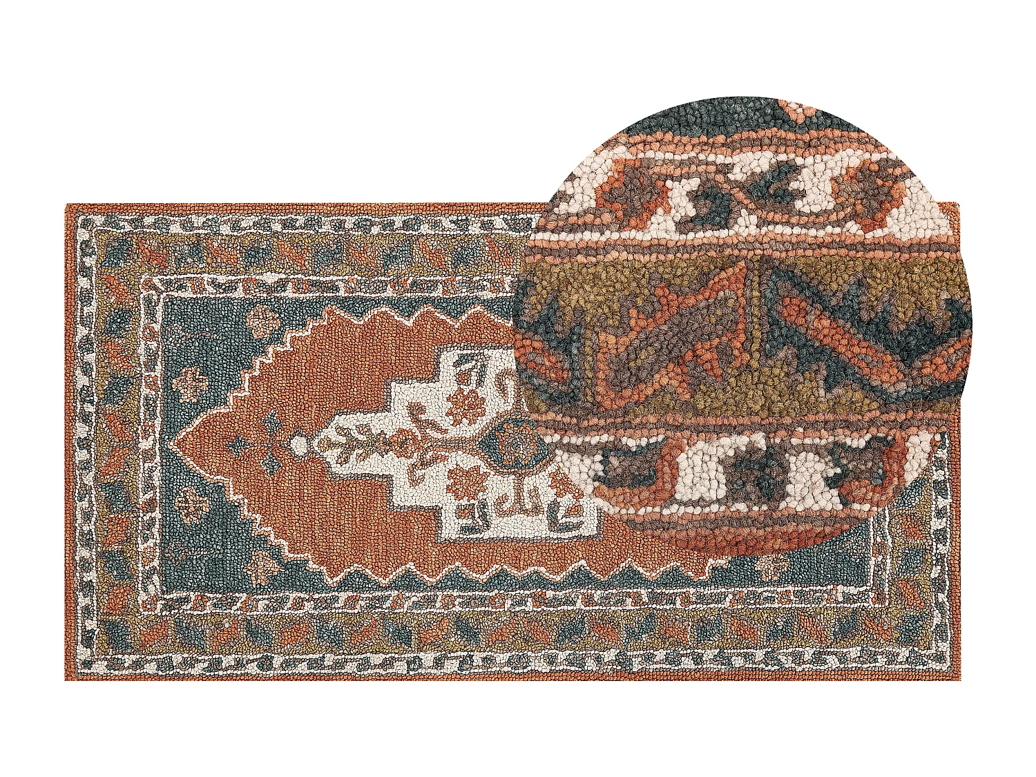 Vloerkleed wol meerkleurig 80 x 150 cm GELINKAYA