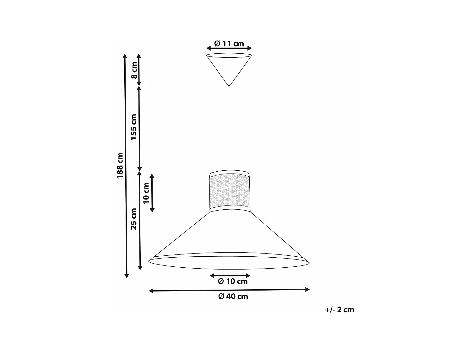Hängelampe Stoffschirm Rattan weiß und natürlich MANTUA