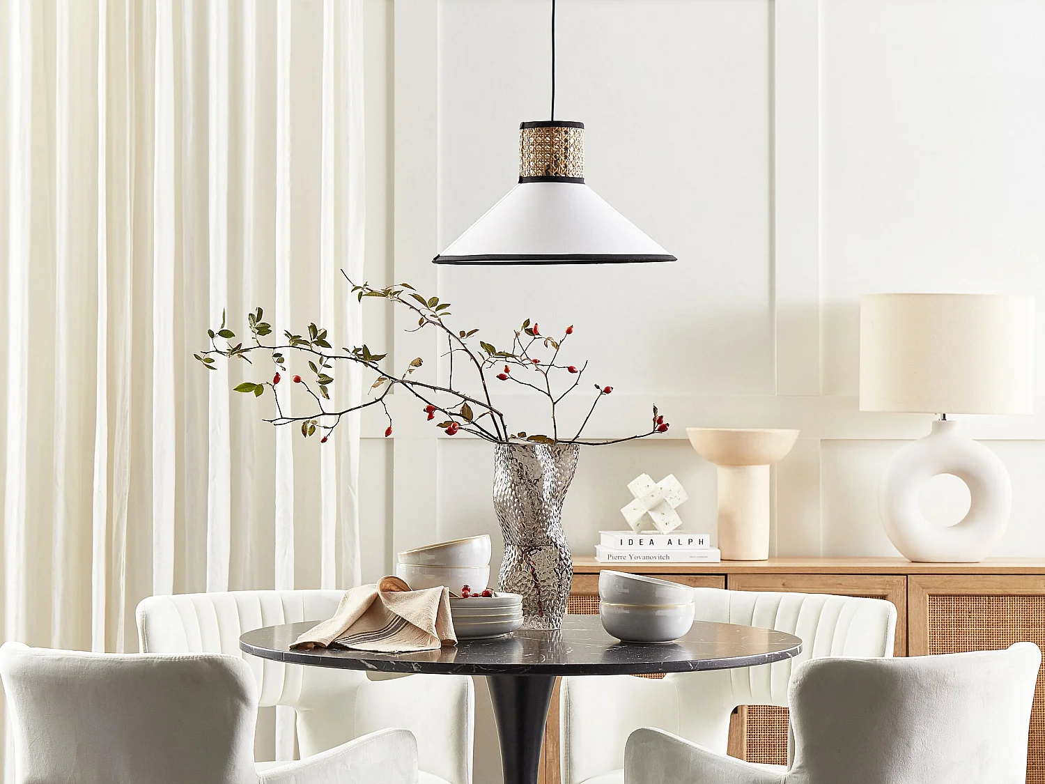 Lampa wisząca MANTUA Rattan Biały