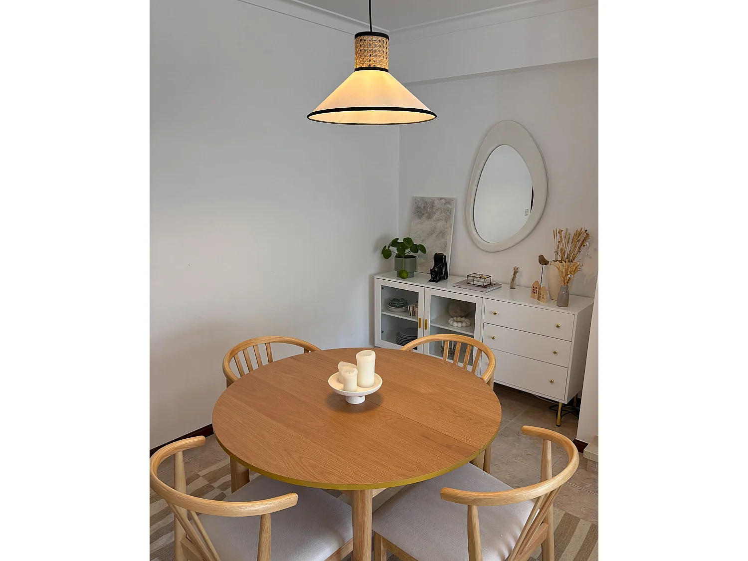 Lampe suspension MANTUA Rotin Blanc