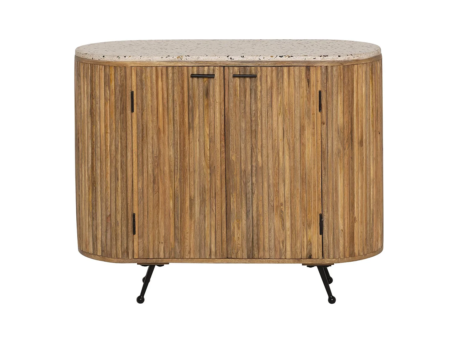 Petit buffet en bois de manguier et terrazzo Ambrine