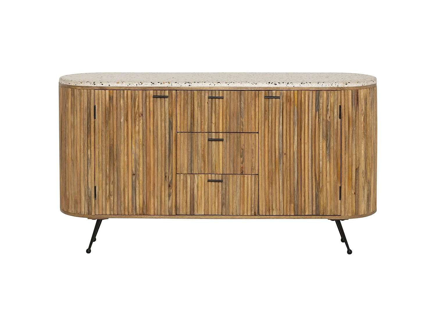 Buffet en bois de manguier et terrazzo Ambrine