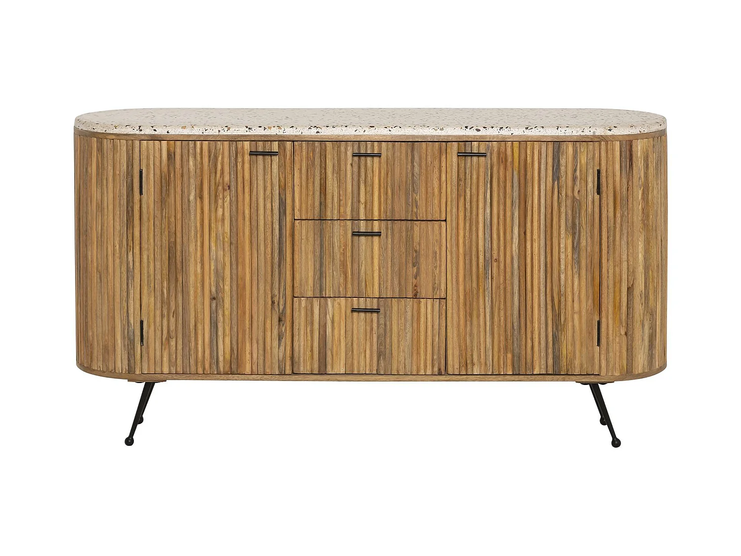 Buffet en bois de manguier et terrazzo Ambrine