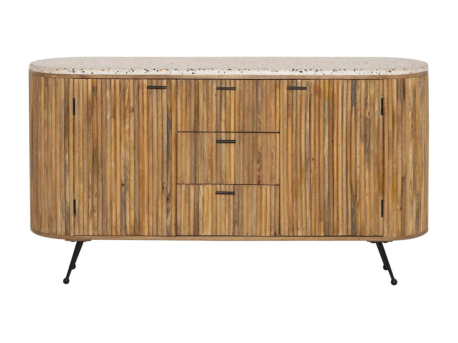 Buffet en bois de manguier et terrazzo Ambrine