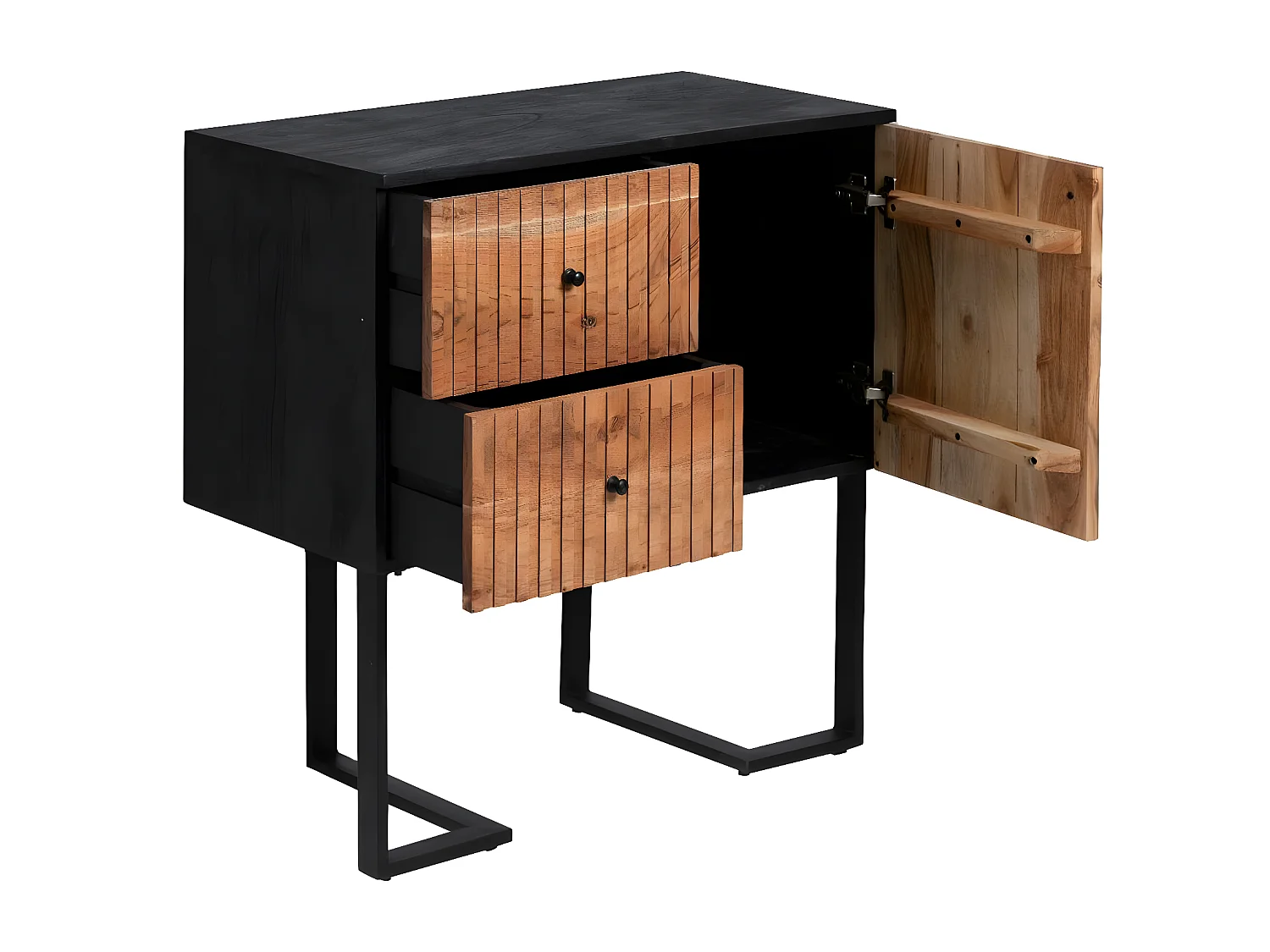 Buffet haut en bois d'acacia et métal Pippa