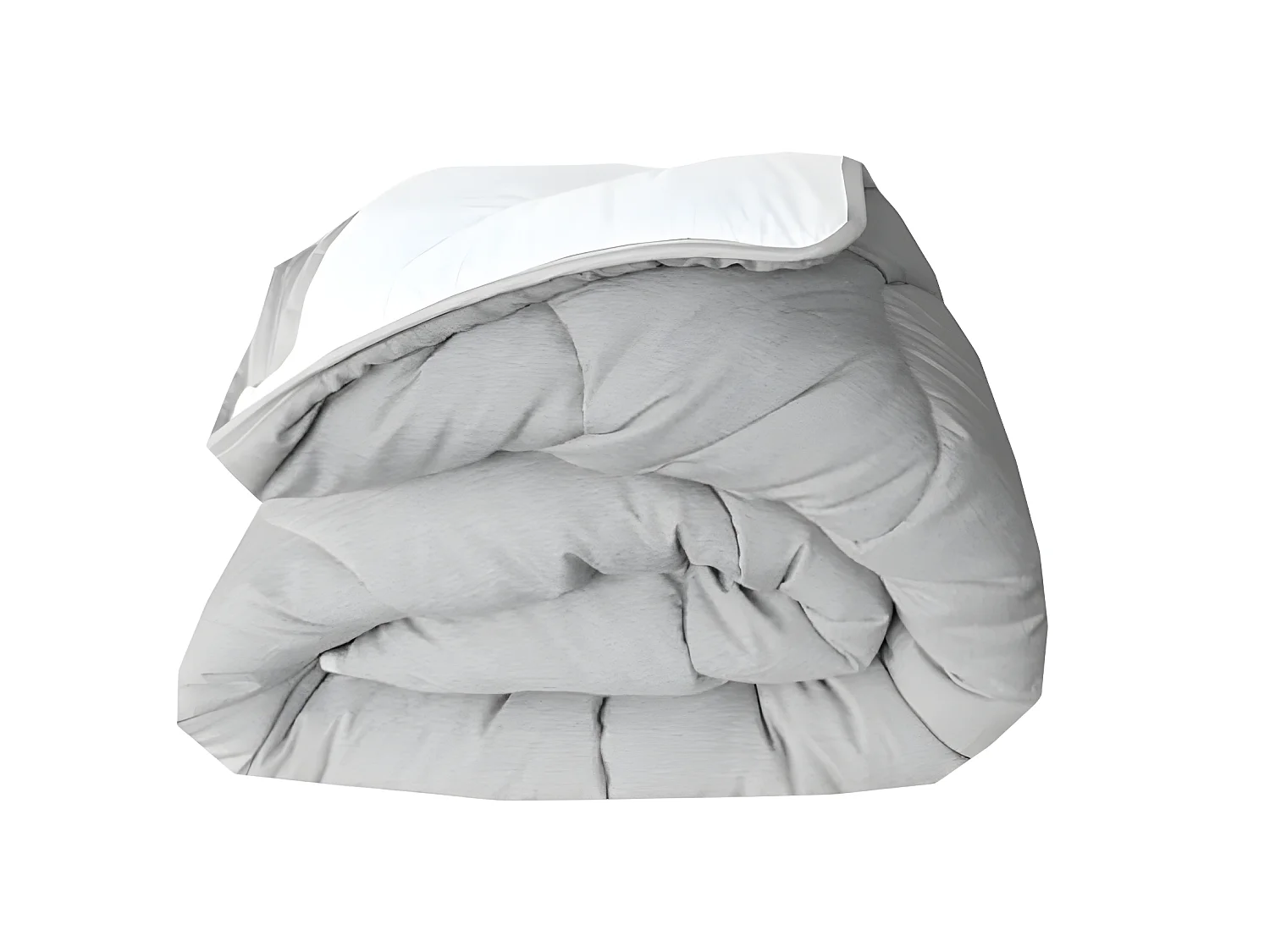 ABEIL Couette temperee BICOLORE 220x240cm - Blanc + Gris chine