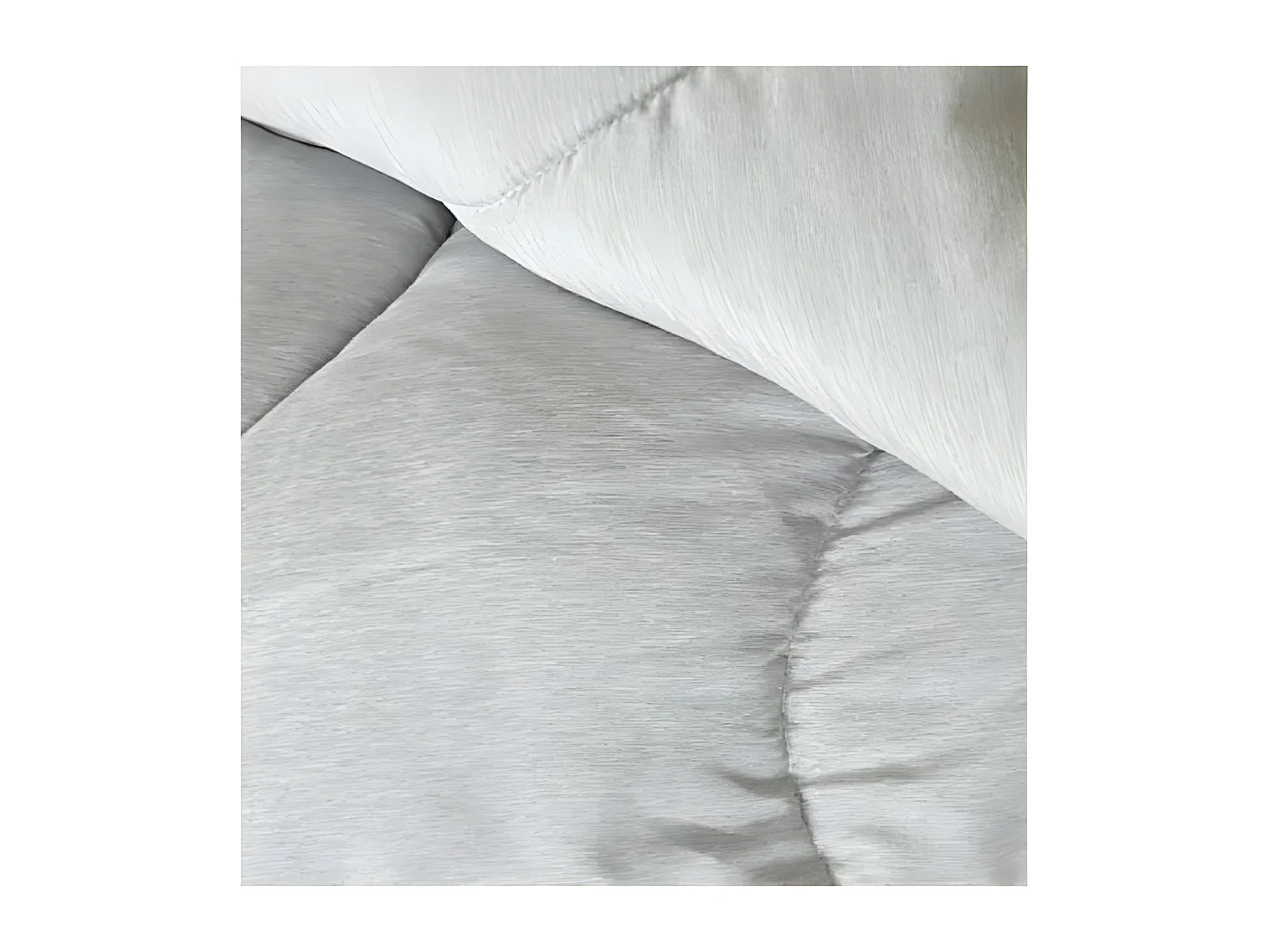 ABEIL Couette temperee BICOLORE 220x240cm - Blanc + Gris chine