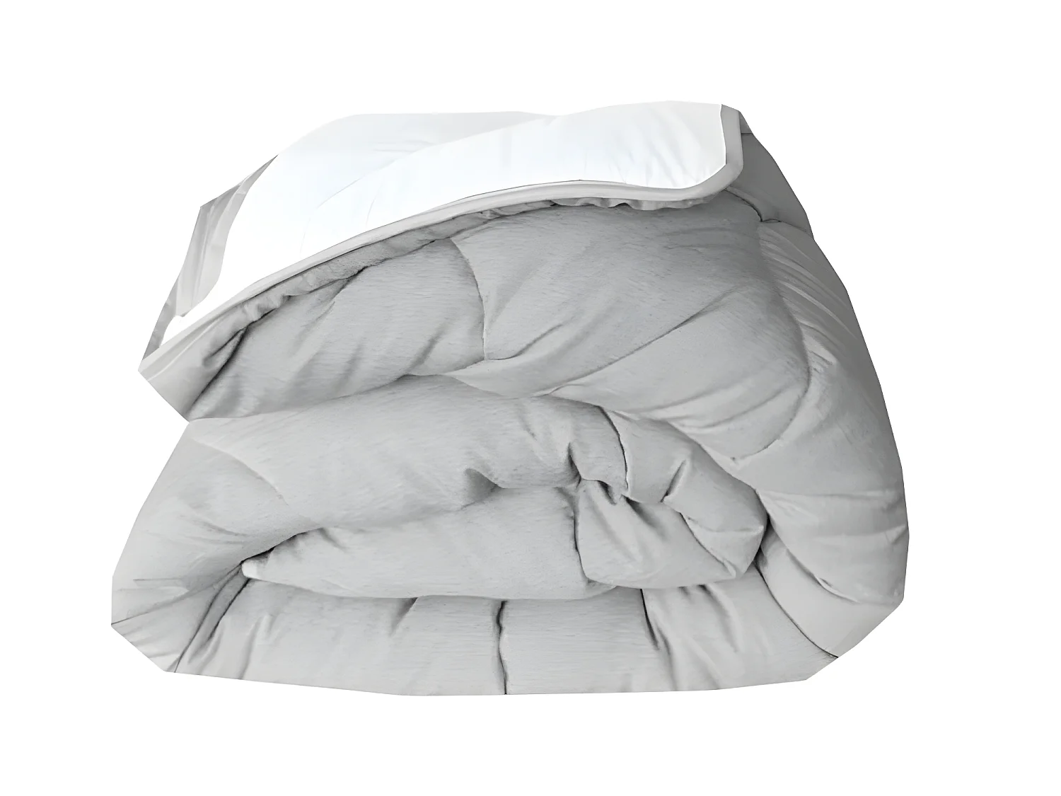 ABEIL Couette temperee BICOLORE 220x240cm - Blanc + Gris chine