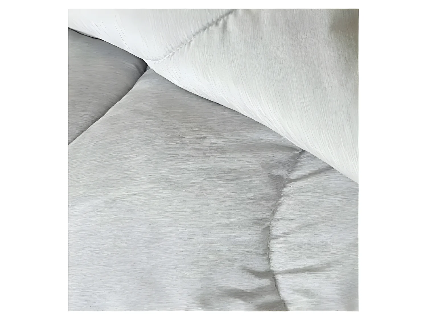 ABEIL Couette temperee BICOLORE 220x240cm - Blanc + Gris chine