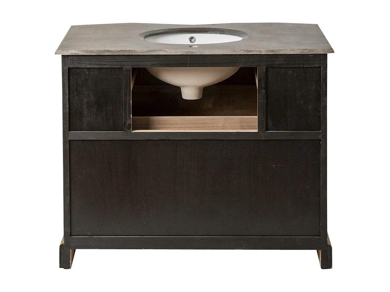 Mueble de baño de madera reciclada Mia con cajones en forma de ola