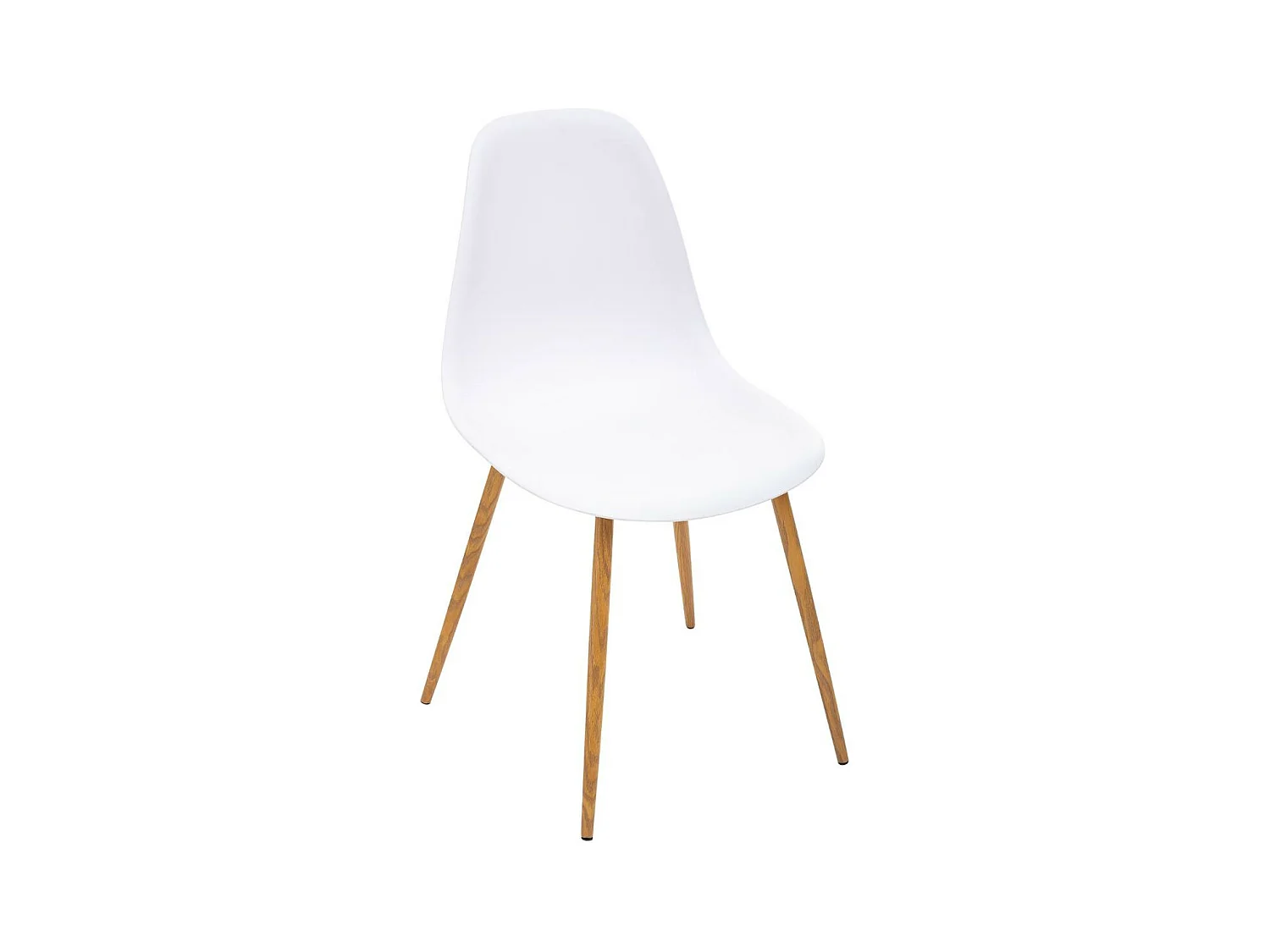 Chaise de table Assise Blanche et pieds en fer façon Chêne