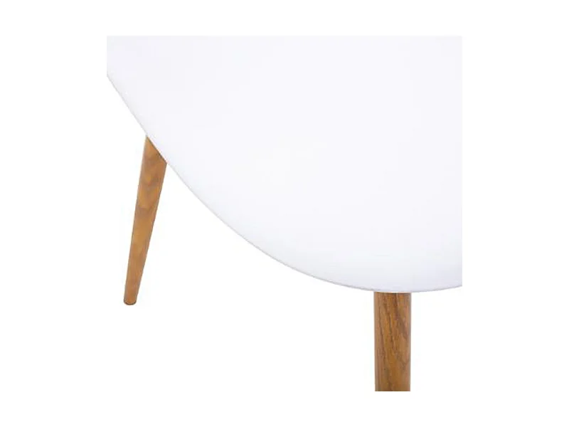 Chaise de table Assise Blanche et pieds en fer façon Chêne