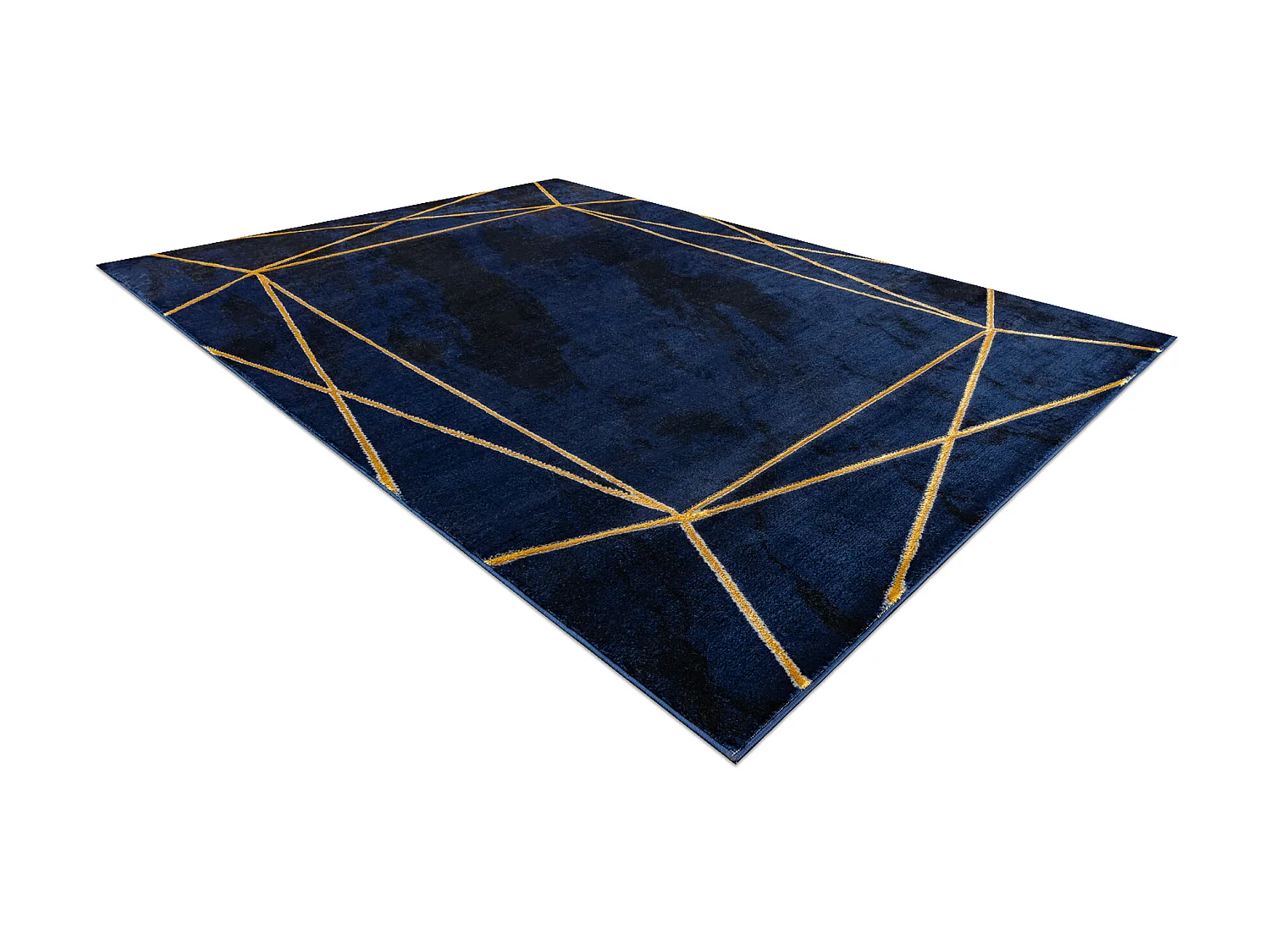 Dywan EMERALD ekskluzywny 1022 glamour, stylowy geometryczny granatowy 140x190 cm