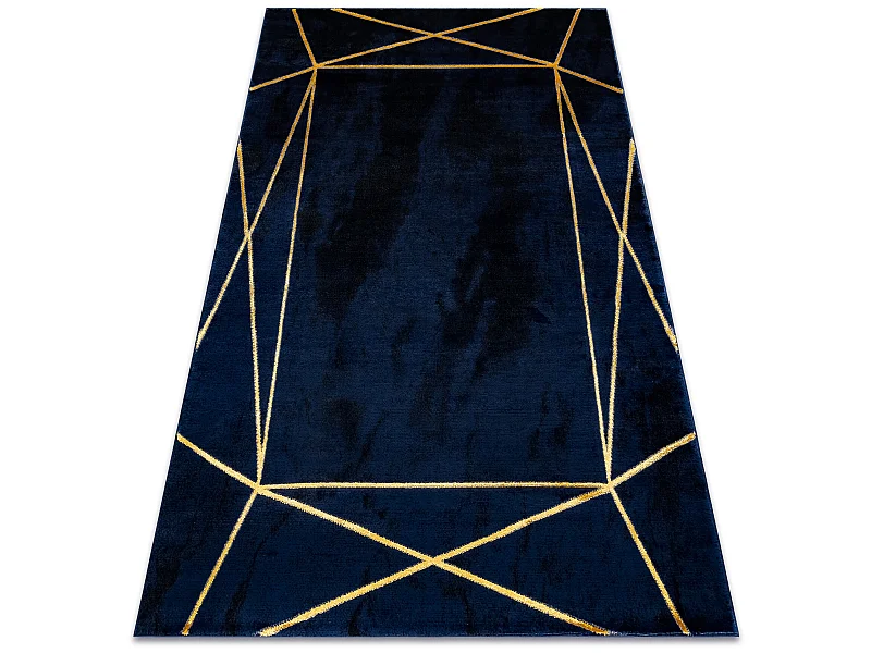 Dywan EMERALD ekskluzywny 1022 glamour, stylowy geometryczny granatowy 120x170 cm