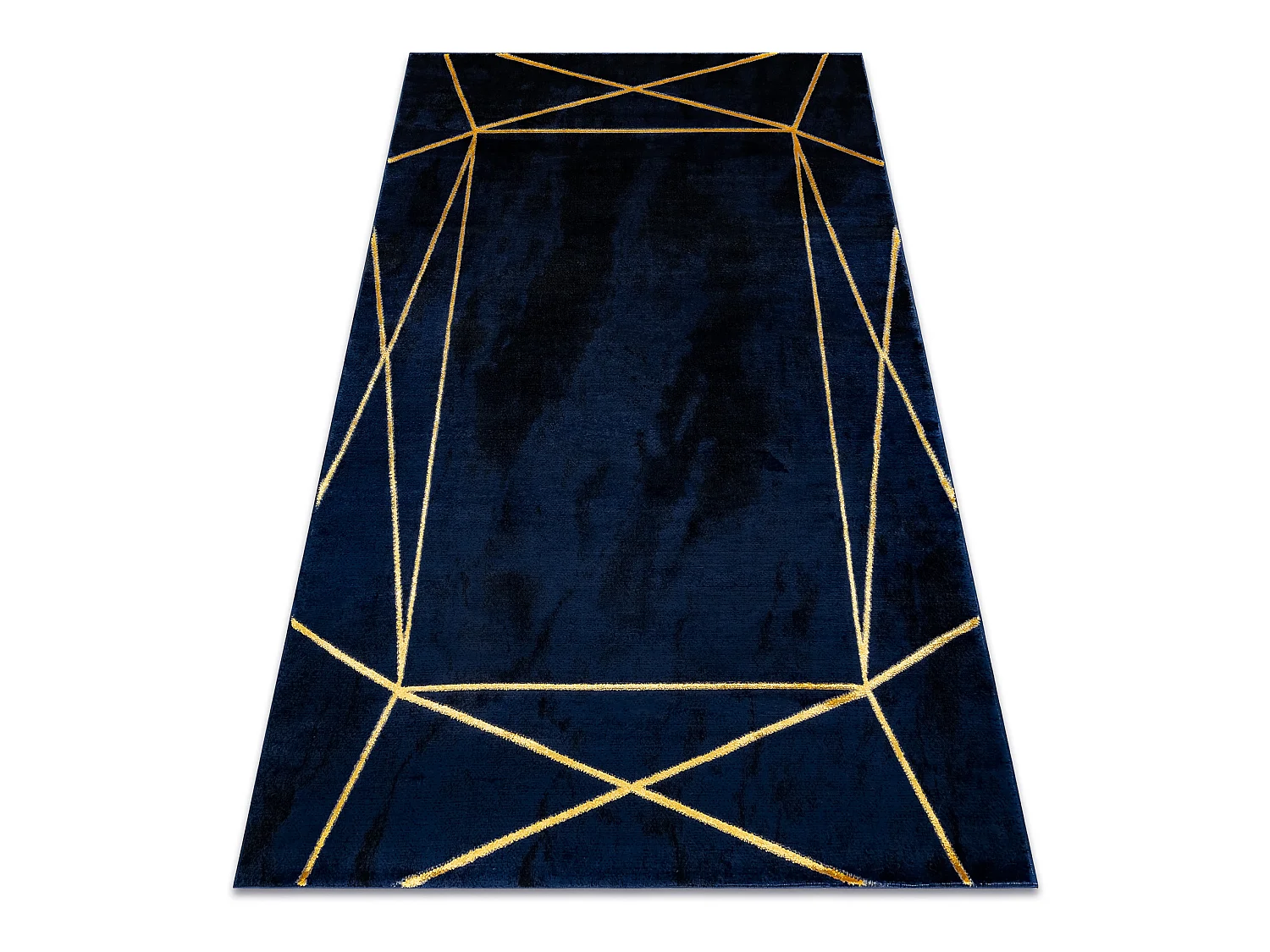 Dywan EMERALD ekskluzywny 1022 glamour, stylowy geometryczny granatowy 120x170 cm