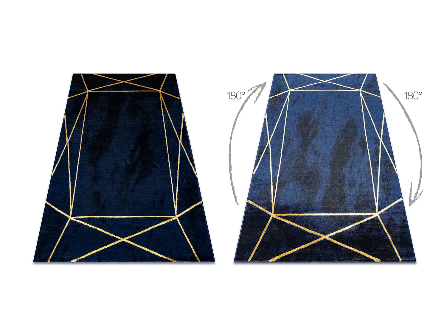 Dywan EMERALD ekskluzywny 1022 glamour, stylowy geometryczny granatowy 120x170 cm