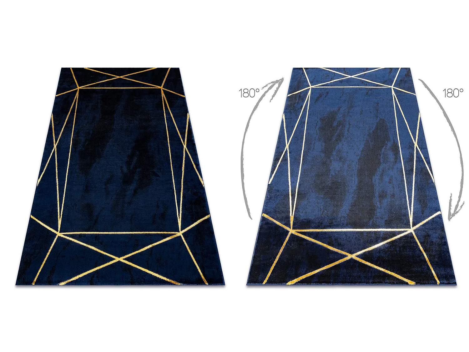 Tapete EMERALD exclusivo 1022 glamour, à moda geométrico azul escuro 120x170 cm