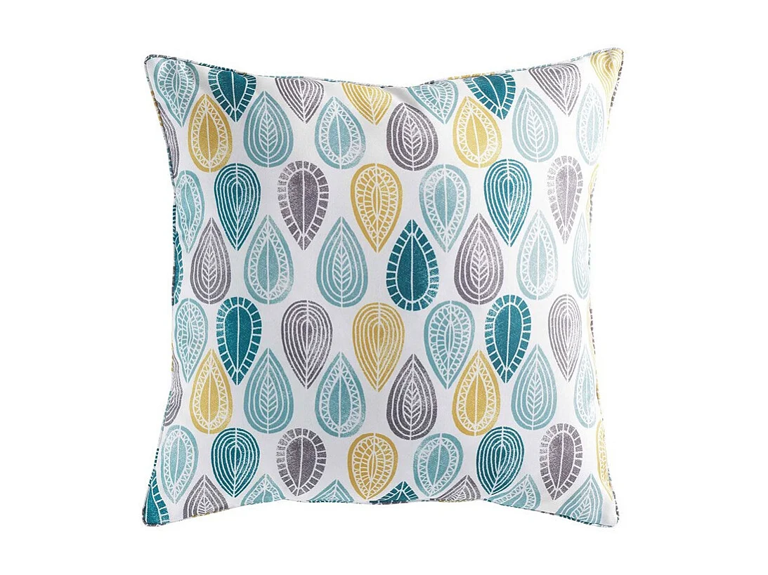 Coussin Déco "Palpito" 60x60cm Blanc & Bleu